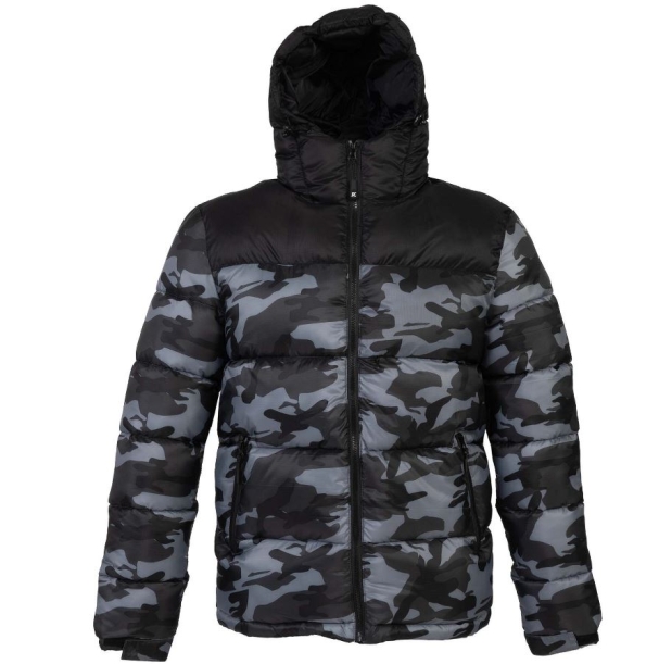 Куртка мужская "SIBERIA", камуфляж серый, чёрный, XL, 100% нейлон 40г/м2, наполнитель: 100% полиэсте (Изображение 1)