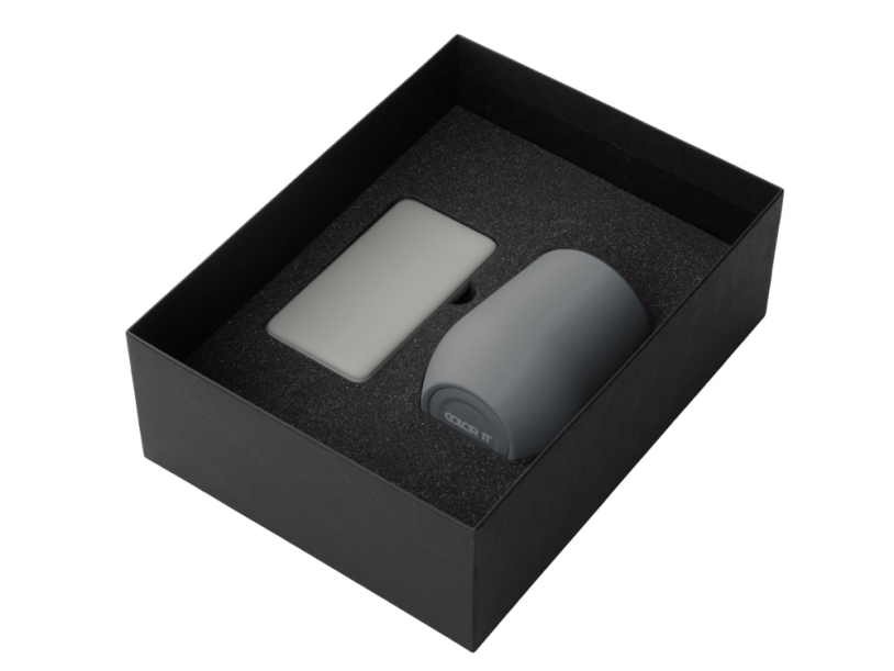 Подарочный набор COLOR IT с термокружкой и повербанком, 5000 mAh (серый) 5000 mAh (Изображение 2)