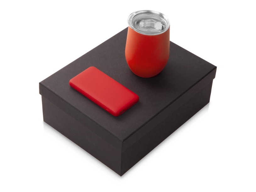 Подарочный набор COLOR IT с термокружкой и повербанком, 10000 mAh (красный) 10000 mAh (Изображение 1)