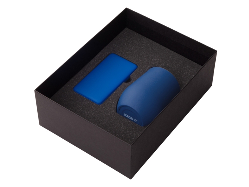 Подарочный набор COLOR IT с термокружкой и повербанком, 5000 mAh (синий) 5000 mAh (Изображение 2)