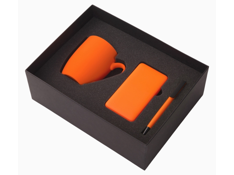 Подарочный набор COLOR IT c кружкой, ручкой и повербанком (оранжевый) 10000 mAh (Изображение 2)