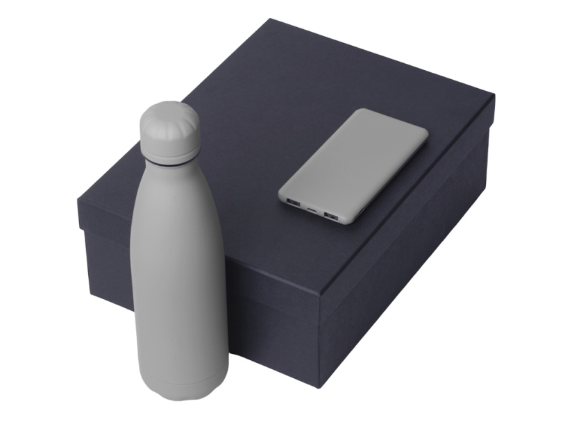 Подарочный набор COLOR IT с термобутылкой и повербанком, 5000 mAh (серый)  (Изображение 2)