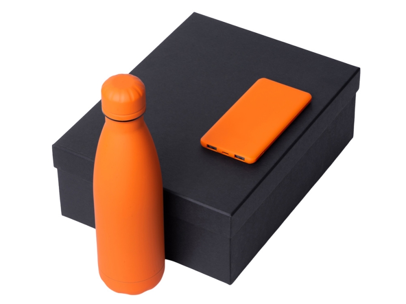 Подарочный набор COLOR IT с термобутылкой и повербанком, 5000 mAh (оранжевый)  (Изображение 2)