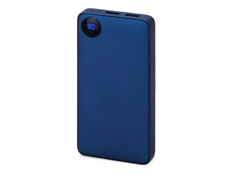 Внешний аккумулятор с дисплеем Mild, 10 000 mAh, синий (Изображение 1)