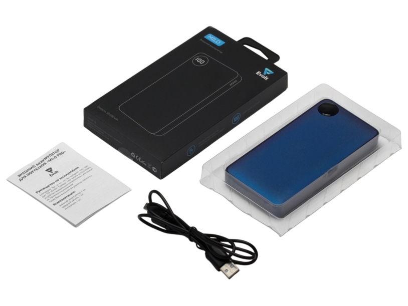 Внешний аккумулятор с дисплеем Mild, 10 000 mAh, синий (Изображение 8)