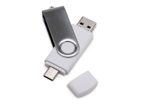 USB3.0/USB Type-C флешка на 32 Гб Квебек C (белый) 32Gb