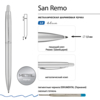 РУЧКА "SAN REMO" ШАРИКОВАЯ, АВТОМАТИЧЕСКАЯ, МЕТАЛЛИЧЕСКИЙ КОРПУС СЕРЕБРЯНАЯ 1.00 ММ, СИНЯЯ (серебряный) (Изображение 3)