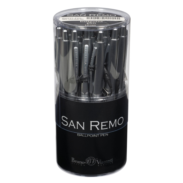 РУЧКА "SAN REMO" ШАРИКОВАЯ, АВТОМАТИЧЕСКАЯ, МЕТАЛЛИЧЕСКИЙ КОРПУС СЕРЕБРЯНАЯ 1.00 ММ, СИНЯЯ (серебряный) (Изображение 5)