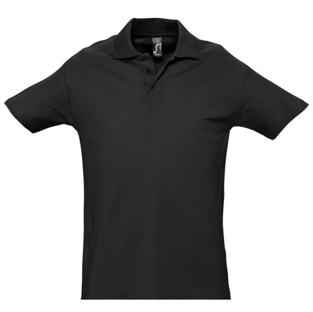Рубашка поло мужская SPRING II,черный,4XL,100% хлопок, 210/м2 (Изображение 1)