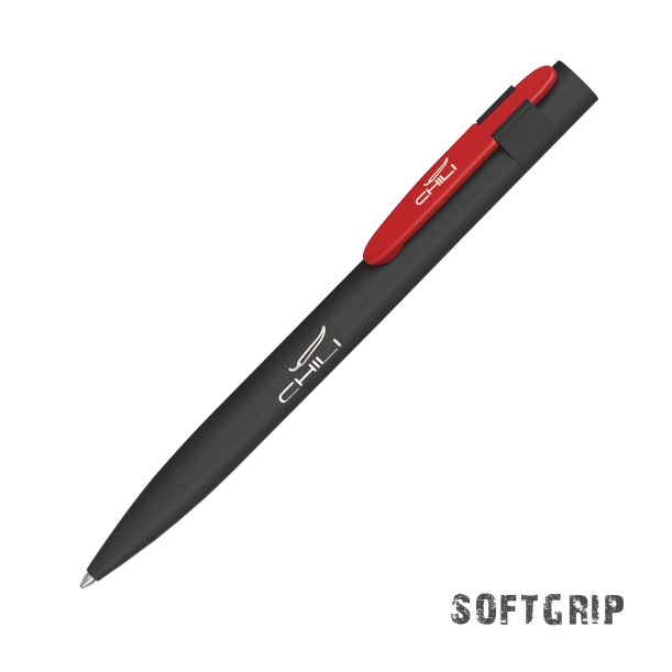 Ручка шариковая "Lip SOFTGRIP" (черный с красным) (Изображение 1)