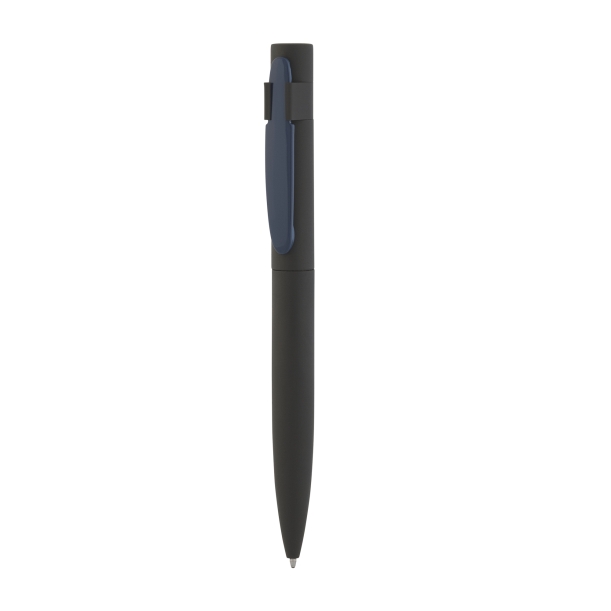 Ручка шариковая "Lip", покрытие soft touch (черный с синим) (Изображение 3)