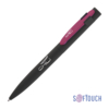 Ручка шариковая "Lip", покрытие soft touch (черный с фуксией) (Изображение 1)
