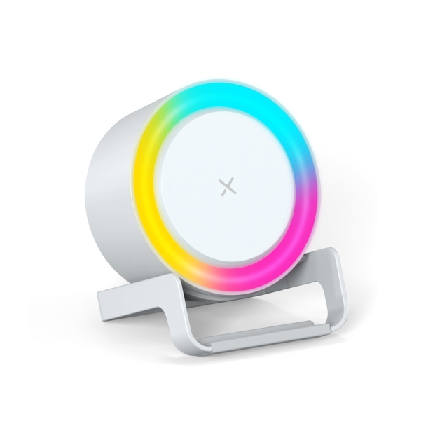 Беспроводная Bluetooth колонка U-Tone RGB c функцией беспроводной зарядки 15W, белый (Изображение 1)