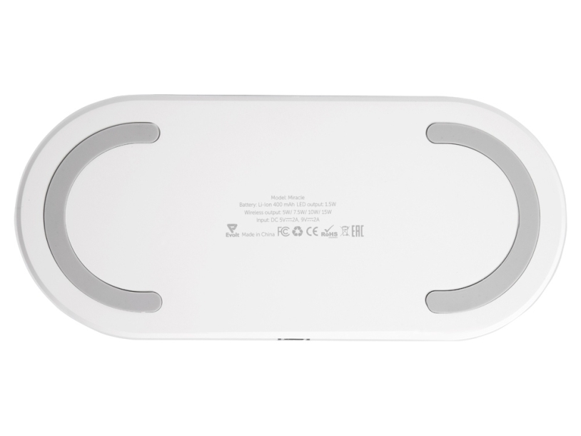 Ночник с беспроводной зарядкой и RGB подсветкой Miracle, 15 Вт, белый (Р) (Изображение 5)
