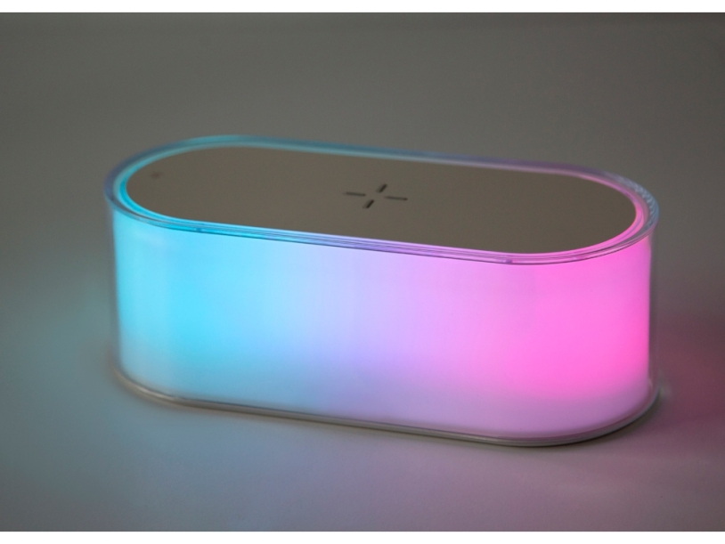 Ночник с беспроводной зарядкой и RGB подсветкой Miracle, 15 Вт, белый (Р) (Изображение 10)