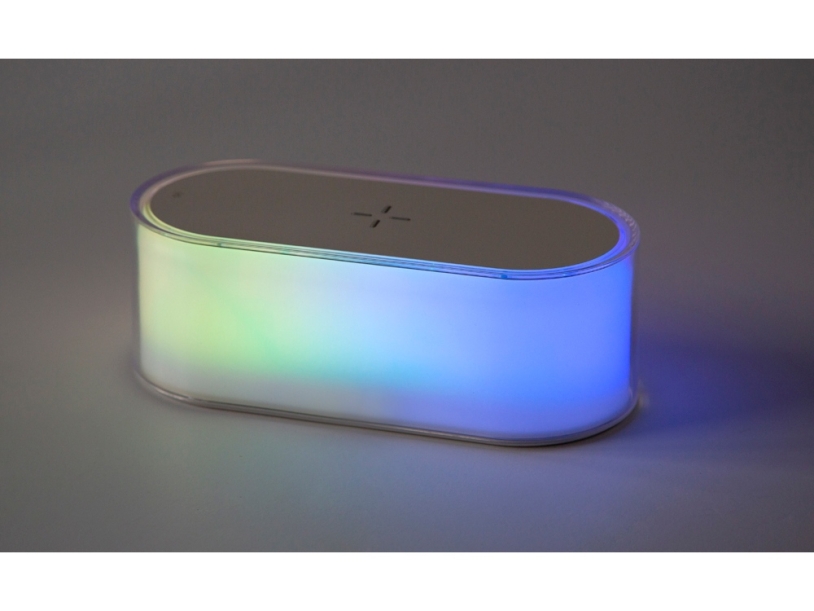 Ночник с беспроводной зарядкой и RGB подсветкой Miracle, 15 Вт, белый (Р) (Изображение 11)