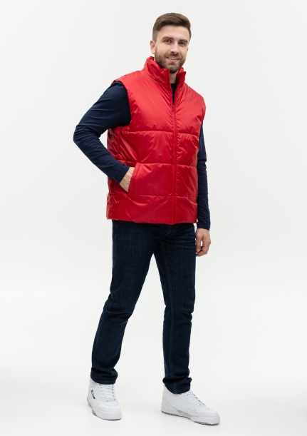 Жилет унисекс STAN утепленный таффета 210T,200, 84 (Красный) 60-62/5XL (Изображение 3)