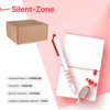 Набор подарочный SILENT-ZONE: бизнес-блокнот, ручка, наушники, коробка, стружка, бело-красный (Изображение 1)