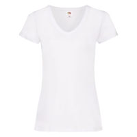 Футболка "Lady-Fit V-Neck T", белый_M, 95% х/б, 5% эластан, 200 г/м2