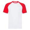 Футболка "Short Sleeve Baseball T", белый с красным_L, 100% х/б, 160 г/м2 (Изображение 1)