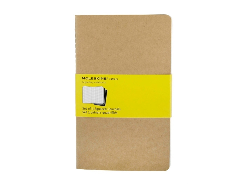 Записная книжка Moleskine Cahier (в клетку, 3 шт.), Pocket (9х14см), бежевый (Изображение 3)