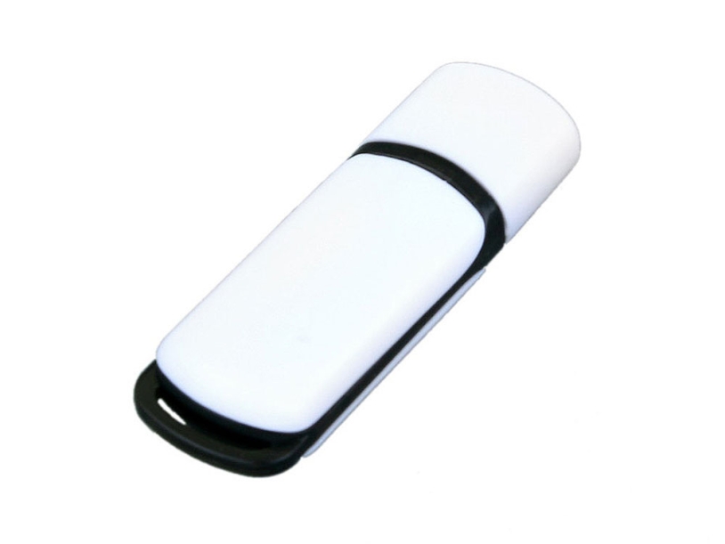 USB 2.0- флешка на 32 Гб с цветными вставками (белый/черный) 32Gb (Изображение 1)