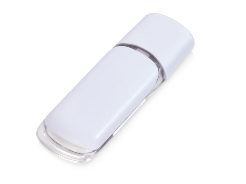 USB 2.0- флешка на 32 Гб с цветными вставками (белый) 32Gb (Изображение 1)