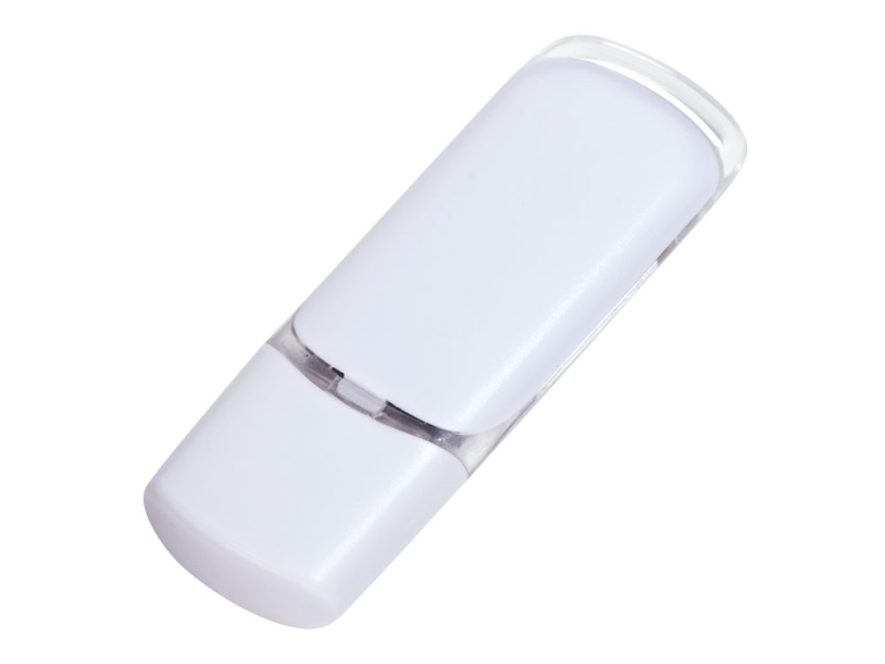 USB 2.0- флешка на 32 Гб с цветными вставками (белый) 32Gb (Изображение 3)