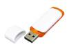 USB 2.0- флешка на 32 Гб с цветными вставками (белый/оранжевый) 32Gb (Изображение 2)