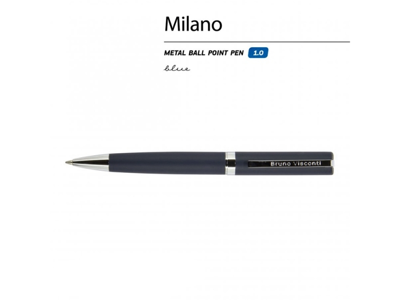 Ручка металлическая шариковая Milano (синий)  (Изображение 2)