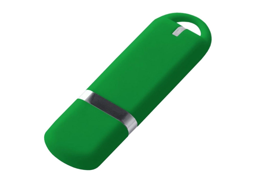 USB 3.0- флешка на 64 Гб, soft-touch (зеленый) 64Gb (Изображение 1)