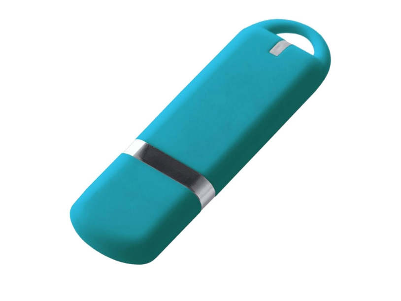 USB 3.0- флешка на 64 Гб, soft-touch (голубой) 64Gb (Изображение 1)