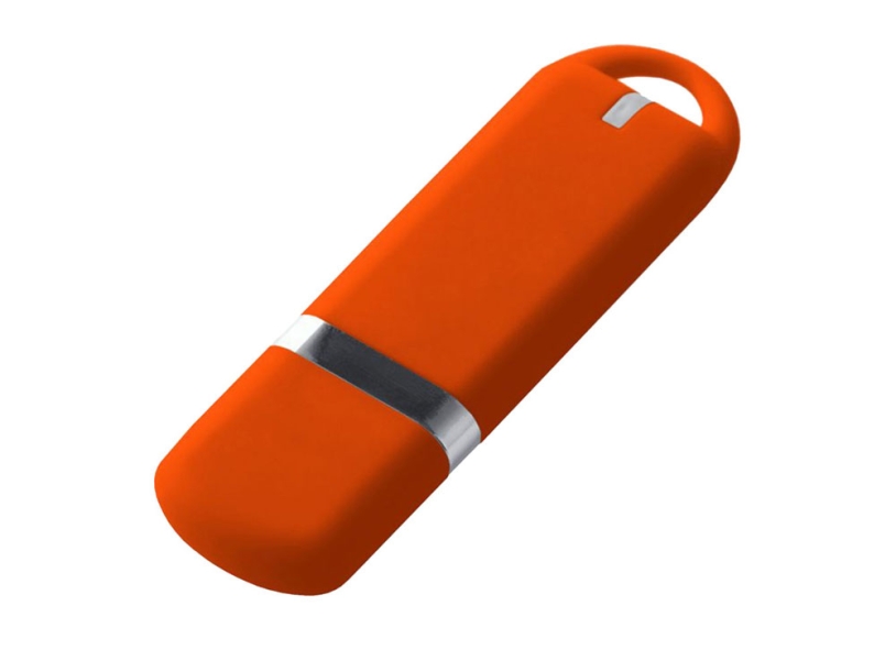 USB 3.0- флешка на 64 Гб, soft-touch (оранжевый) 64Gb (Изображение 1)