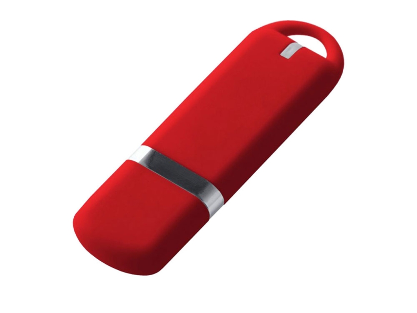USB 2.0- флешка на 64 Гб, soft-touch (красный) 64Gb (Изображение 1)