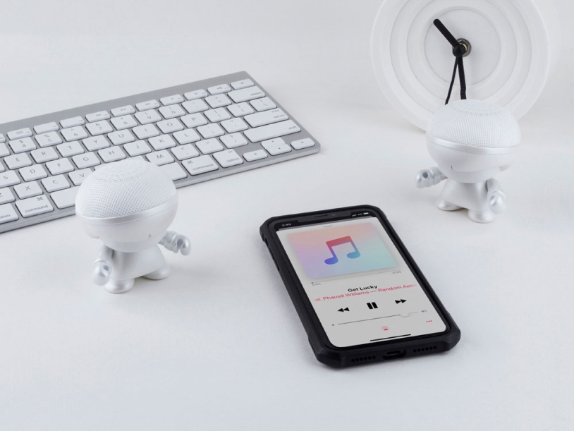 Портативная колонка Bluetooth mini Xboy Metallic (белый)  (Изображение 3)