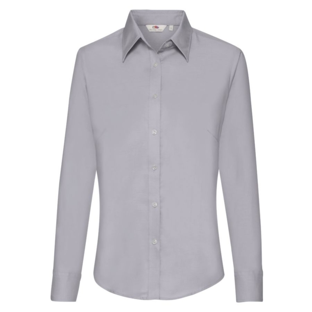 Рубашка "Lady-Fit Long Sleeve Oxford Shirt", светло-серый_M, 70% х/б, 30% п/э, 135 г/м2 (Изображение 1)