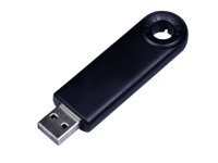 USB 2.0- флешка промо на 4 Гб прямоугольной формы, выдвижной механизм (черный) 4Gb