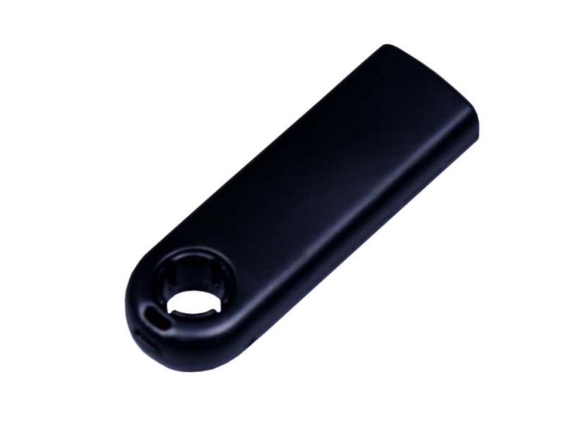 USB 2.0- флешка промо на 32 Гб прямоугольной формы, выдвижной механизм (черный) 32Gb (Изображение 2)