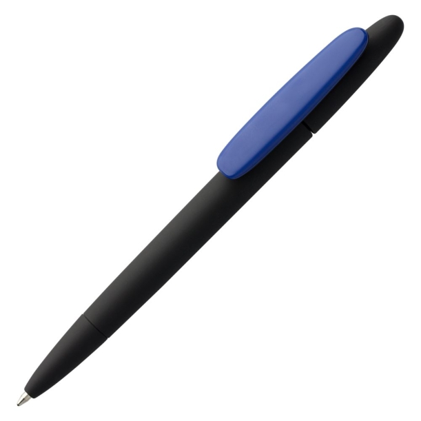 Ручка шариковая Prodir DS5 TRR-P Soft Touch, черная с синим (Изображение 1)