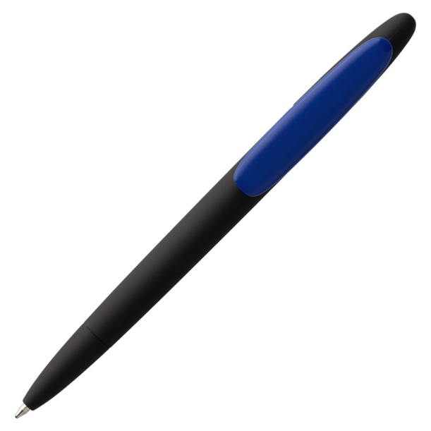 Ручка шариковая Prodir DS5 TRR-P Soft Touch, черная с синим (Изображение 4)