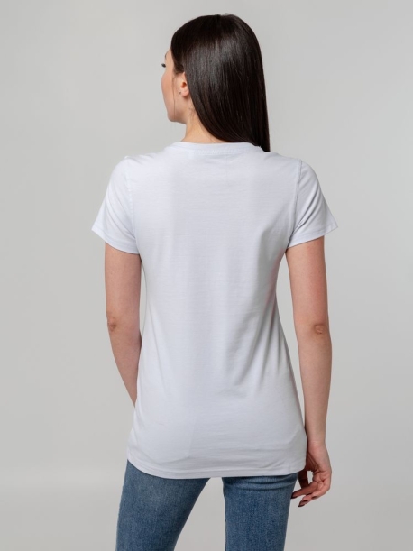 Футболка женская T-bolka Stretch Lady, белая, размер XXL (Изображение 6)