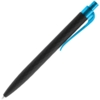 Ручка шариковая Prodir QS01 PRT-P Soft Touch, черная с голубым (Изображение 3)