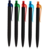 Ручка шариковая Prodir QS01 PRT-P Soft Touch, черная с голубым (Изображение 7)