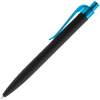 Ручка шариковая Prodir QS01 PRT-P Soft Touch, черная с голубым (Изображение 2)
