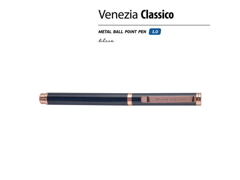 Ручка металлическая шариковая Venezia Classico (синий)  (Изображение 2)