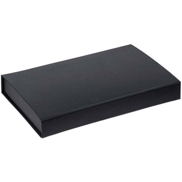 Коробка Silk с ложементом под ежедневник 13x21 см, флешку и ручку, ver. 2, черная (Изображение 1)
