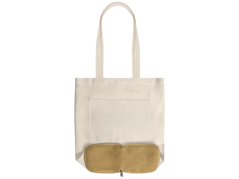 Складная сумка Jute из джута и хлопка, натуральный (Изображение 12)