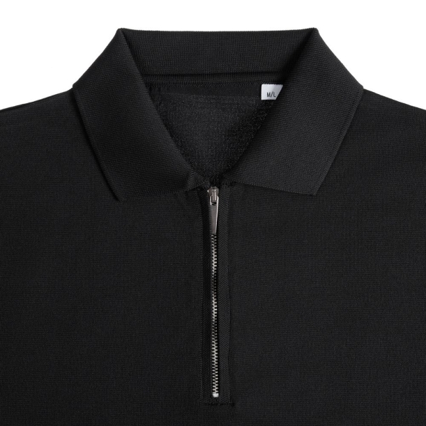 Рубашка поло мужская с длинным рукавом Terrazzo, черная, размер L/XL (Изображение 3)