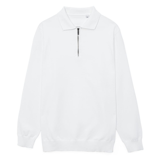 Рубашка поло мужская с длинным рукавом Terrazzo, белая, размер 2XL/3XL (Изображение 1)