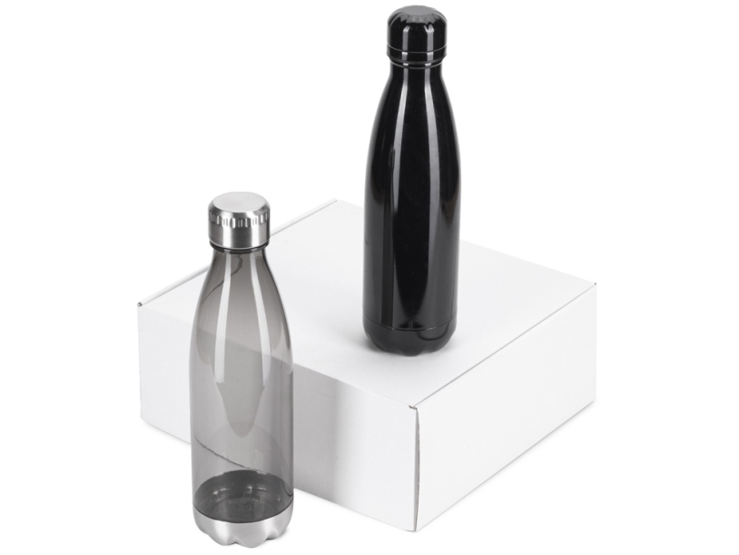 Подарочный набор из термобутылки и бутылки Bottle set (черный)  (Изображение 1)